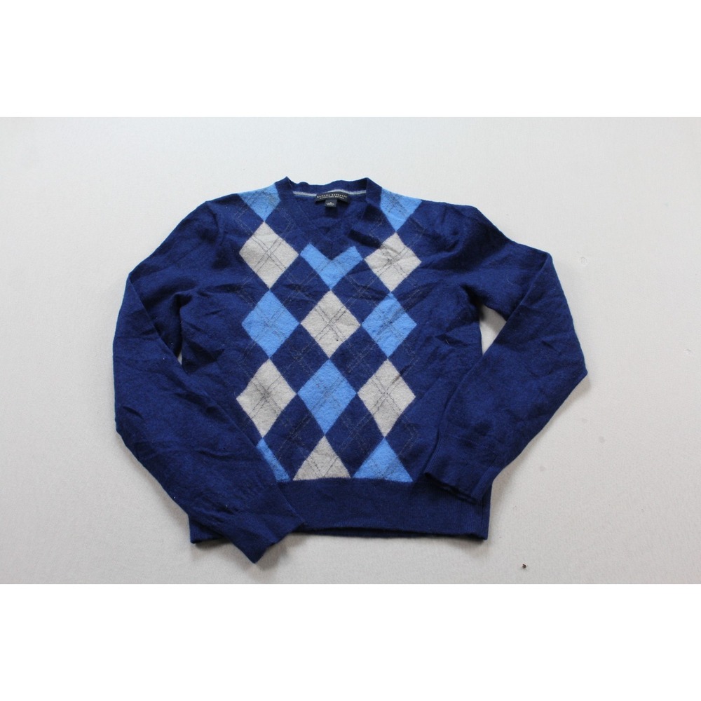 Banana Republic Boy Blue Argyle Diamond Merino Wool Casual Size 6